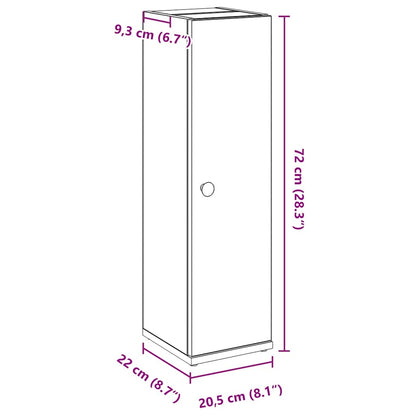 Badeværelsesskab Med Rulleholder 20,5X22X72 Cm Betongrå