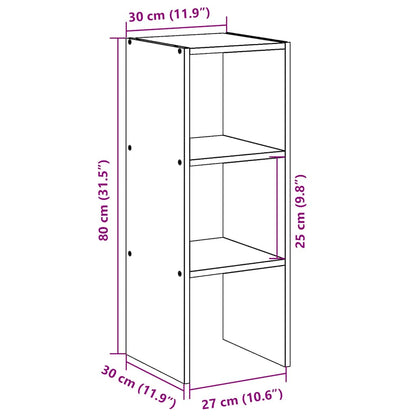 Bogreol Stabelbar 30x30x80 Cm Konstrueret Træ - Billede 9