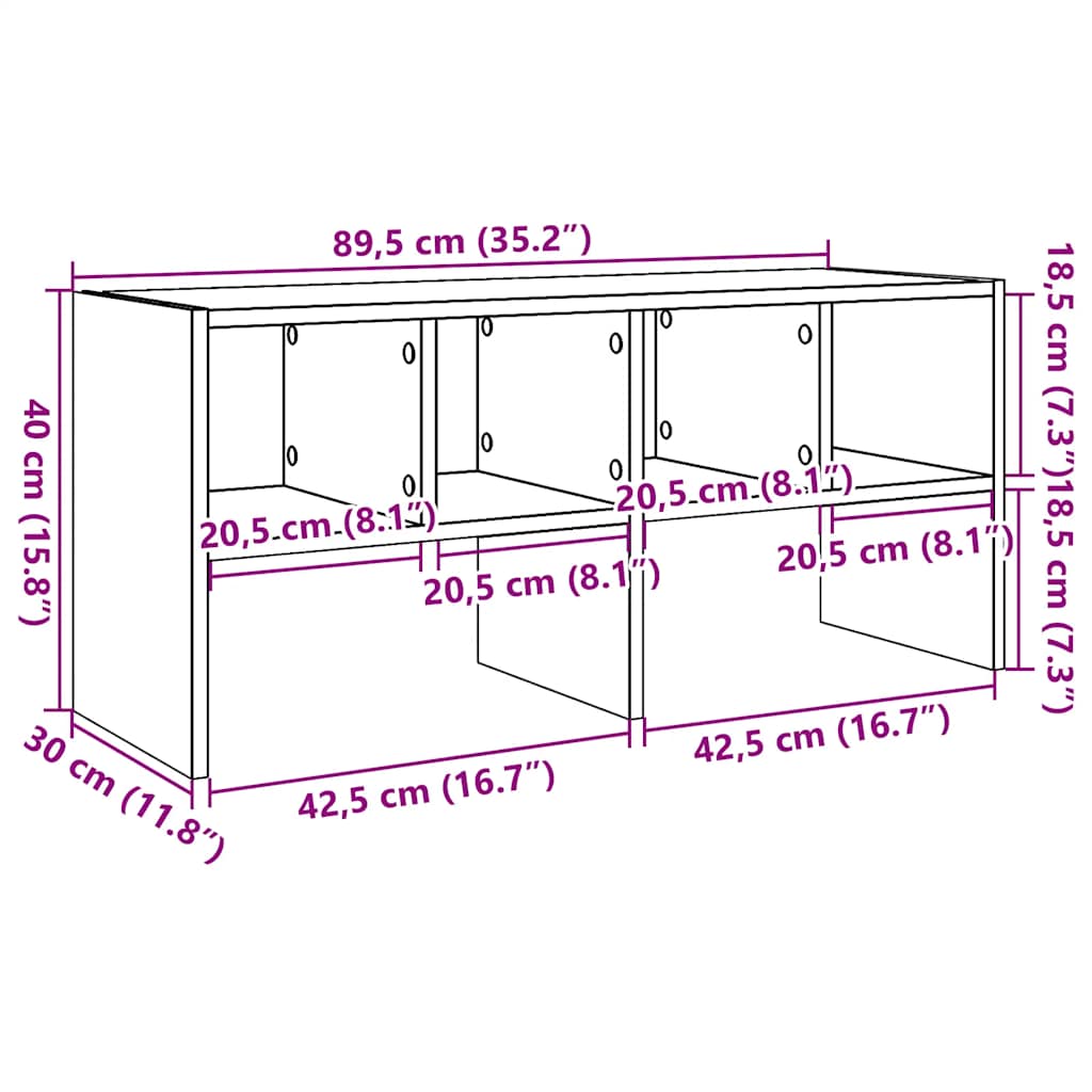 Skostativer Stabelbare 89,5x30x40 Cm Træ - Billede 9