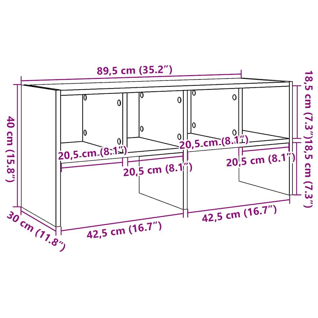 Skostativ Stabelbar 89,5x30x40 Cm - Billede 9