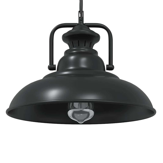 Pendellampe E27 Ø 31 Cm Jern Sort