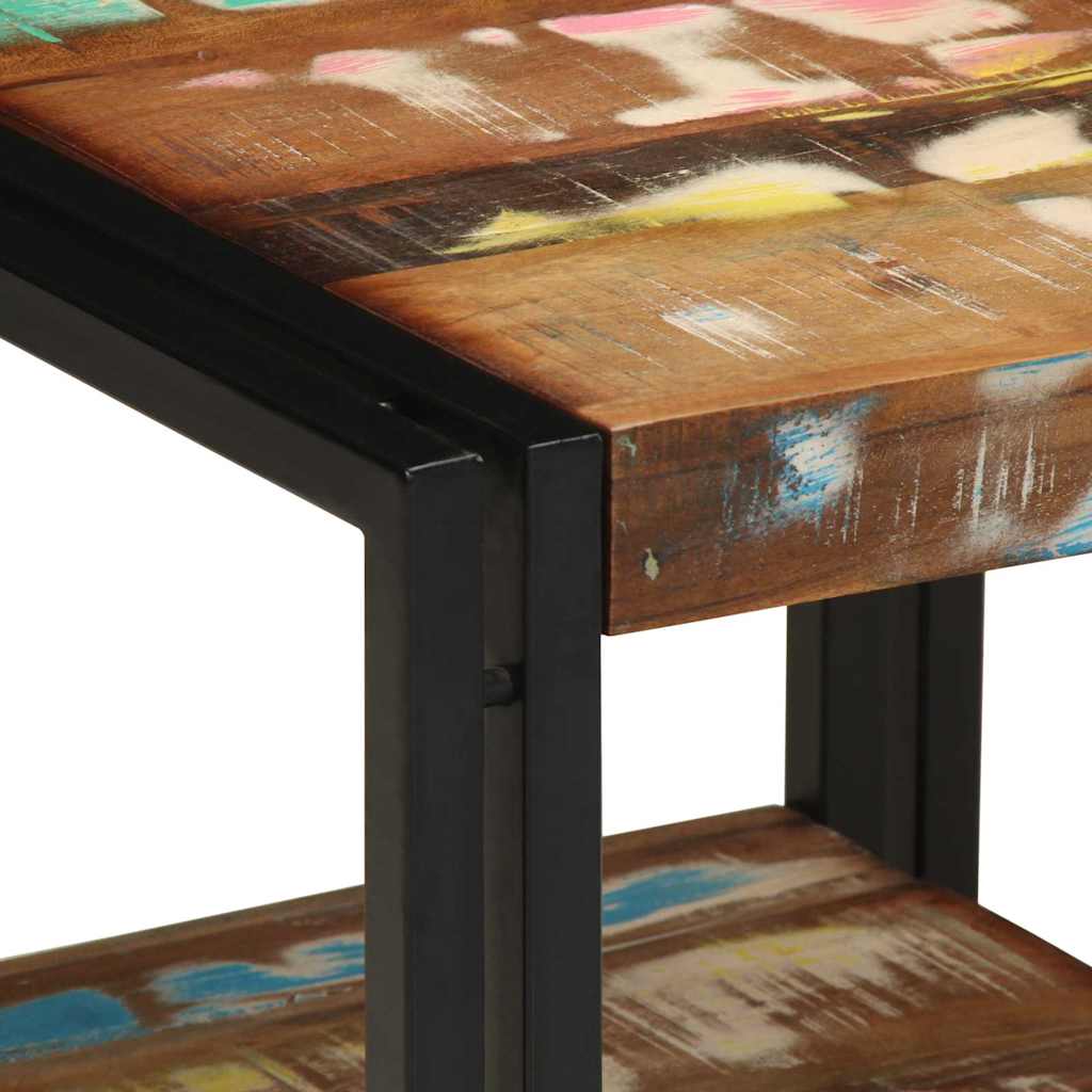 Sofabord Flerfarvet 40 X 40 X 38 Cm Solid Genbrugs Træ - Billede 6