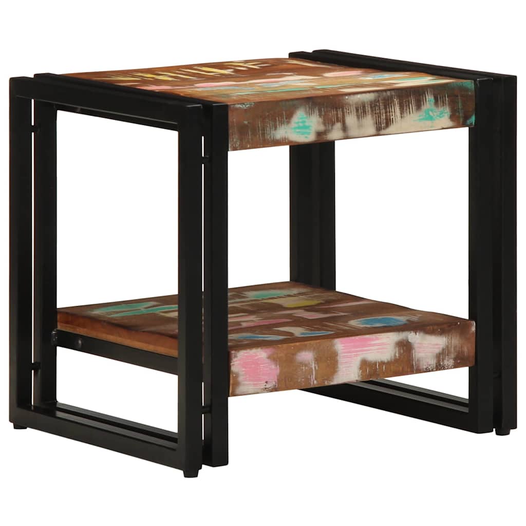 Sofabord Flerfarvet 40 X 40 X 38 Cm Solid Genbrugs Træ - Billede 3