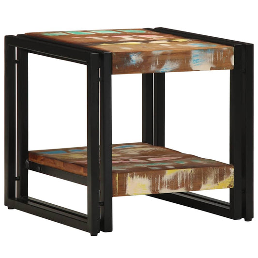 Sofabord Flerfarvet 40 X 40 X 38 Cm Solid Genbrugs Træ - Hovedbillede