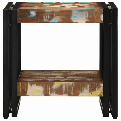 Sofabord Flerfarvet 40 X 40 X 38 Cm Solid Genbrugs Træ - Billede 4