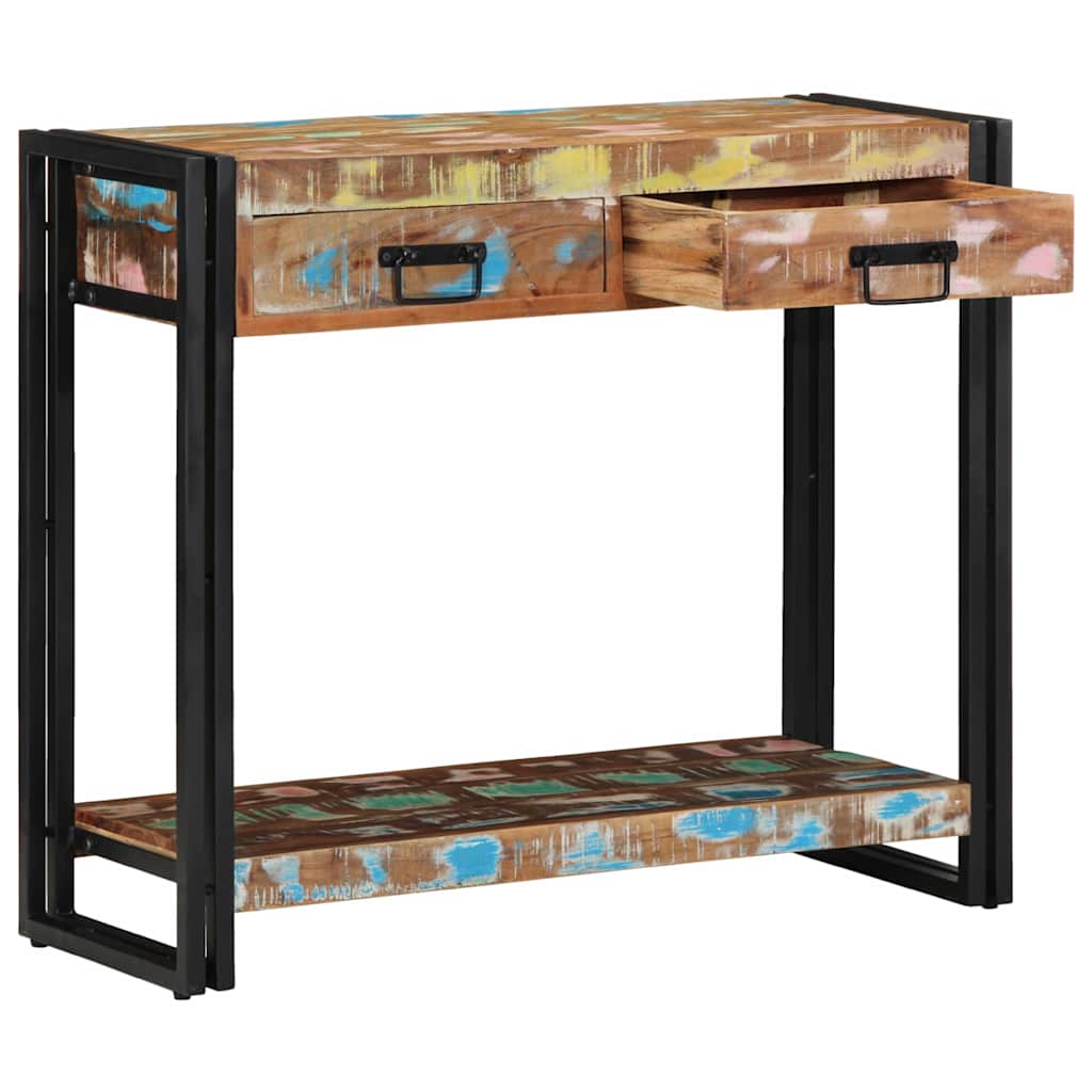Konsolbord Flerfarvet Solid Genbrugs Træ - Billede 2