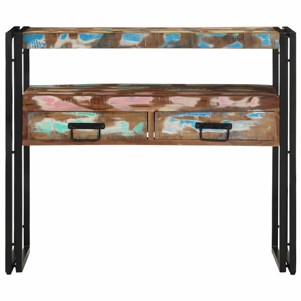 Konsolbord Flerfarvet Solid Genbrugs Træ - Billede 5