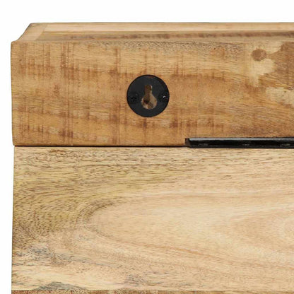 Knagerække Med Hylde Brun 73 X 19 X 23 Cm Massivt Mangotræ - Billede 9