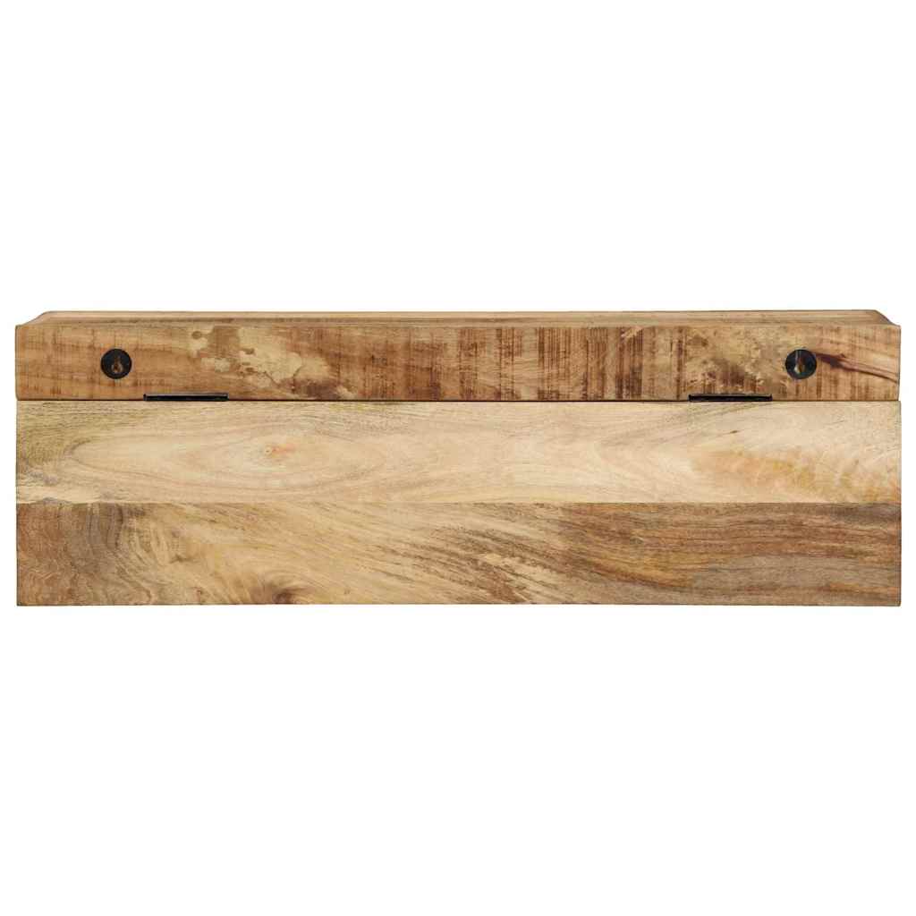 Knagerække Med Hylde Brun 73 X 19 X 23 Cm Massivt Mangotræ - Billede 6