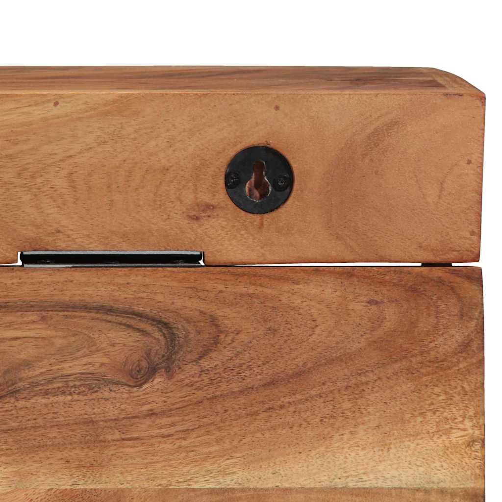 Knagerække Med Hylde Brun 73 X 19 X 23 Cm Massivt Akacietræ - Billede 9