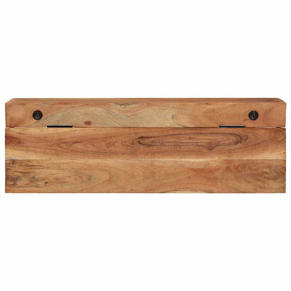 Knagerække Med Hylde Brun 73 X 19 X 23 Cm Massivt Akacietræ - Billede 6