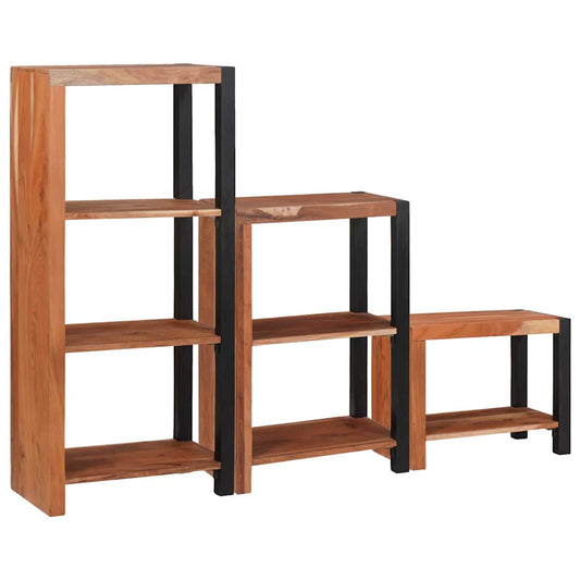 Bogreol 3 Pcs Brun 50 X 30 X 110 Cm Massivt Akacietræ - Hovedbillede