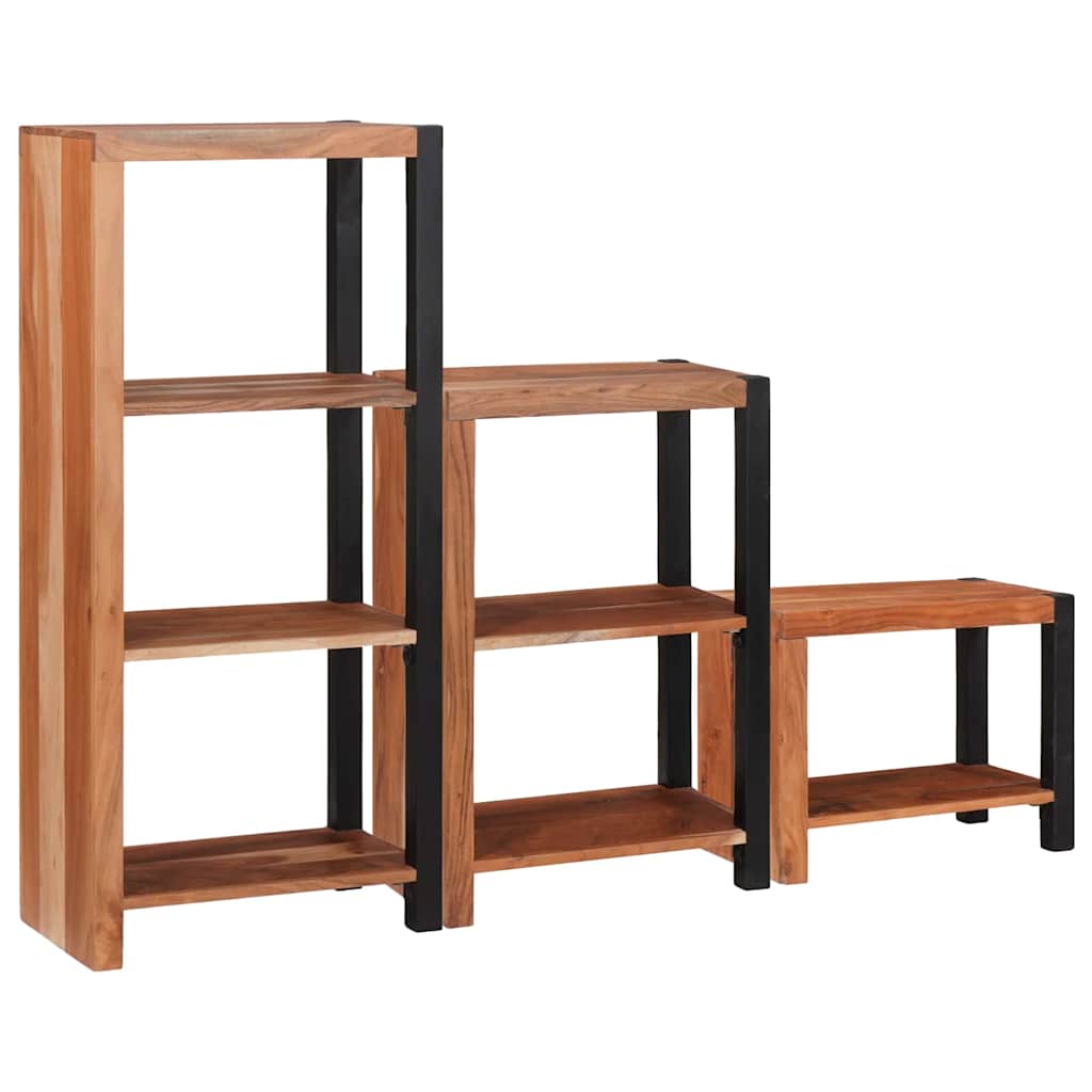 Bogreol 3 Pcs Brun 50 X 30 X 110 Cm Massivt Akacietræ - Billede 3