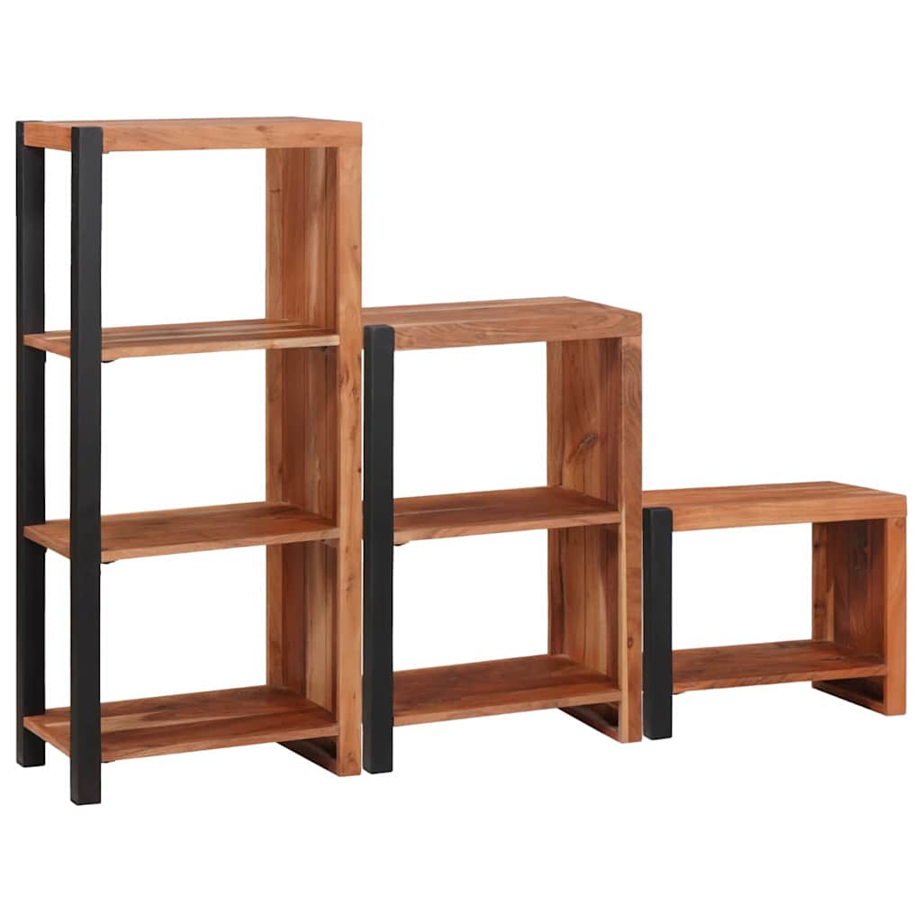 Bogreol 3 Pcs Brun 50 X 30 X 110 Cm Massivt Akacietræ - Billede 6