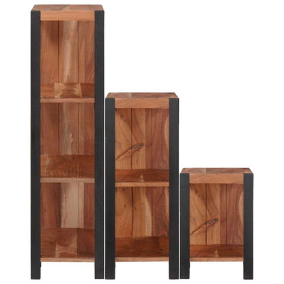 Bogreol 3 Pcs Brun 50 X 30 X 110 Cm Massivt Akacietræ - Billede 5