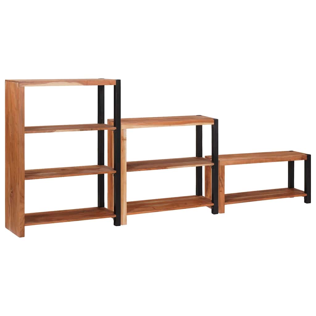 Bogreol 3 Pcs Brun 80 X 30 X 110 Cm Massivt Akacietræ - Hovedbillede