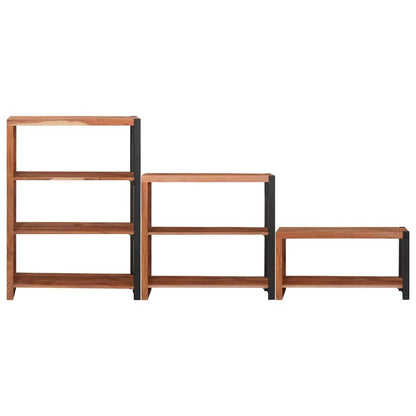 Bogreol 3 Pcs Brun 80 X 30 X 110 Cm Massivt Akacietræ - Billede 4