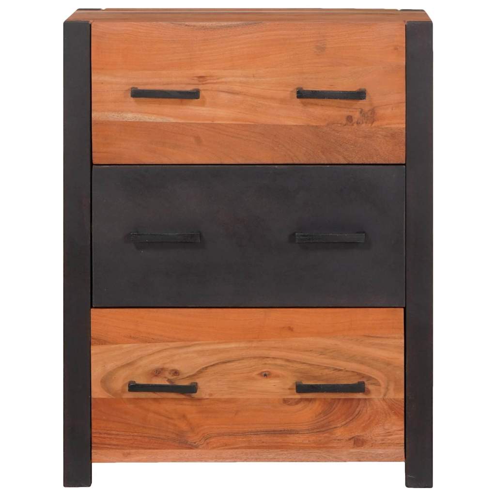 Sideboard 3 Pcs Brun 110 X 30 X 75 Cm Massivt Akacietræ - Billede 4