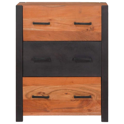 Sideboard 3 Pcs Brun 110 X 30 X 75 Cm Massivt Akacietræ - Billede 4