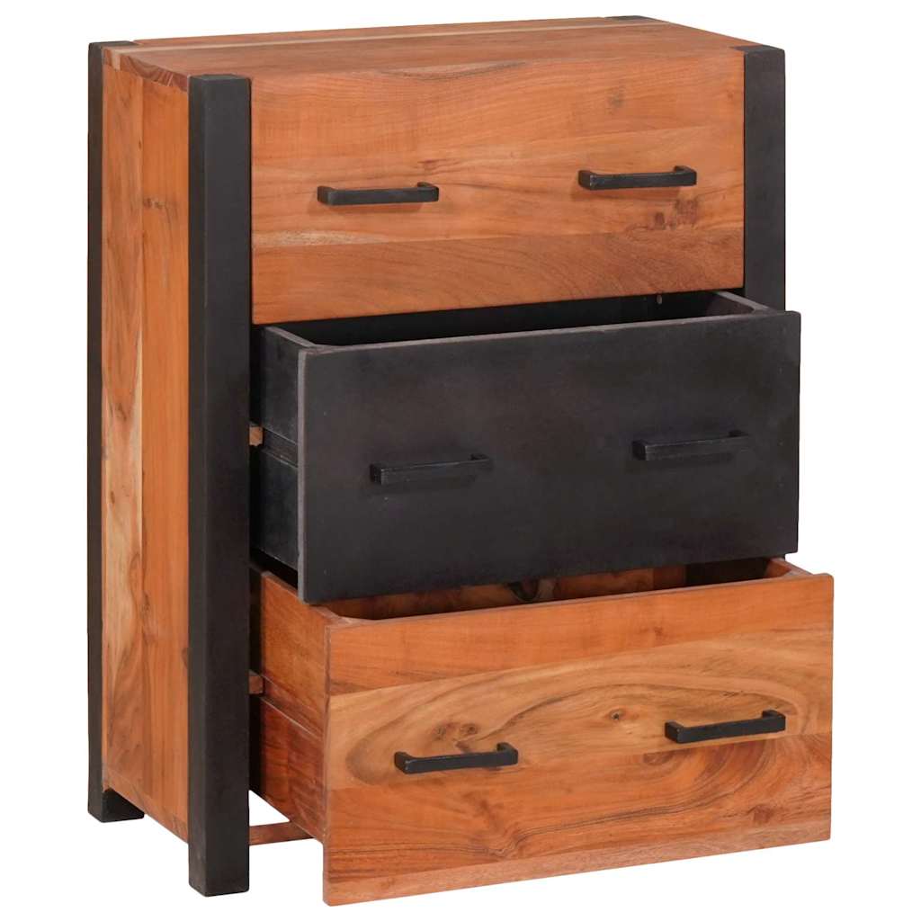 Sideboard 3 Pcs Brun 55 X 30 X 75 Cm Massivt Akacietræ - Billede 5