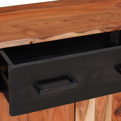 Sideboard 2 Pcs Brun 110 X 30 X 75 Cm Massivt Akacietræ - Billede 9