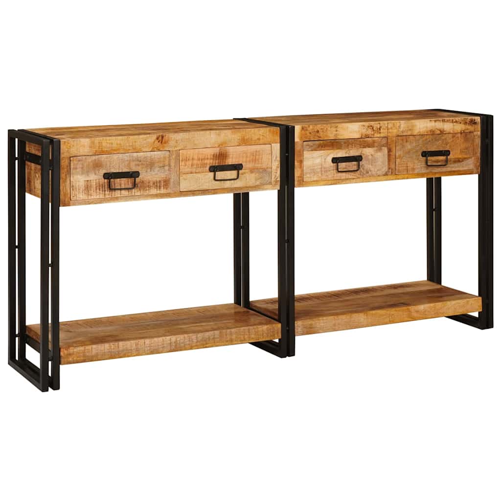 Konsolborde 2 Pcs Brun 160 X 33 X 75 Cm Solid Mango Træ - Billede 7
