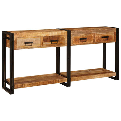 Konsolborde 2 Pcs Brun 160 X 33 X 75 Cm Solid Mango Træ - Hovedbillede