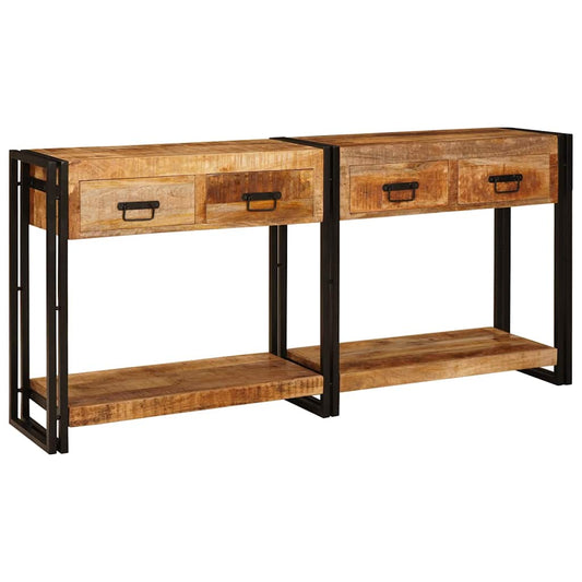 Konsolborde 2 Pcs Brun 160 X 33 X 75 Cm Solid Mango Træ - Hovedbillede