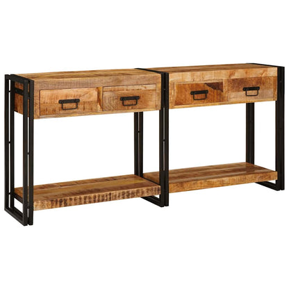 Konsolborde 2 Pcs Brun 160 X 33 X 75 Cm Solid Mango Træ - Billede 2