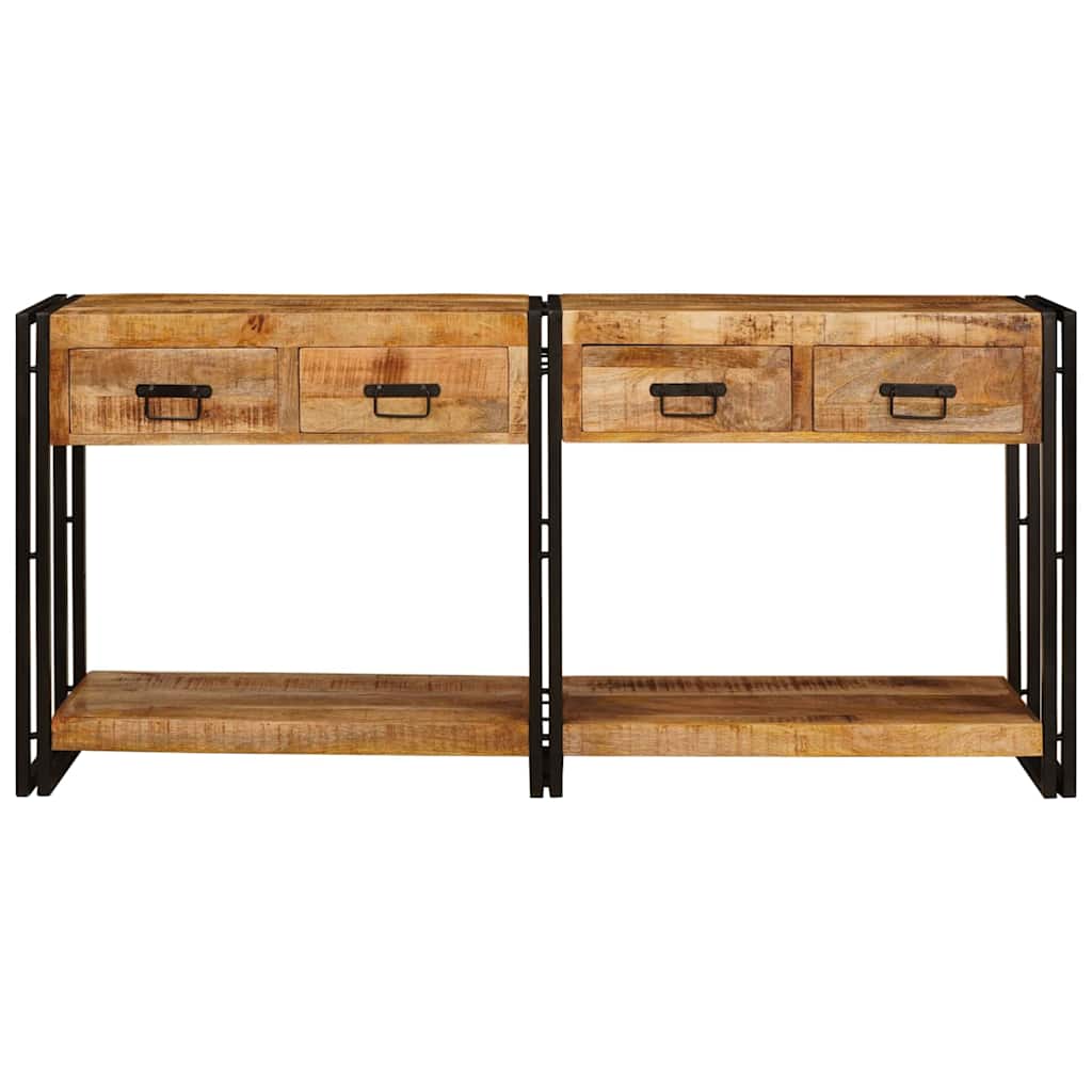 Konsolborde 2 Pcs Brun 160 X 33 X 75 Cm Solid Mango Træ - Billede 4