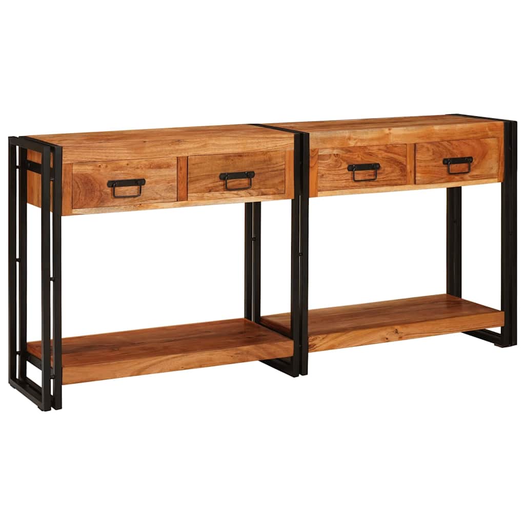 Konsolborde 2 Pcs Brun 160 X 33 X 75 Cm Solid Akacietræ - Billede 7