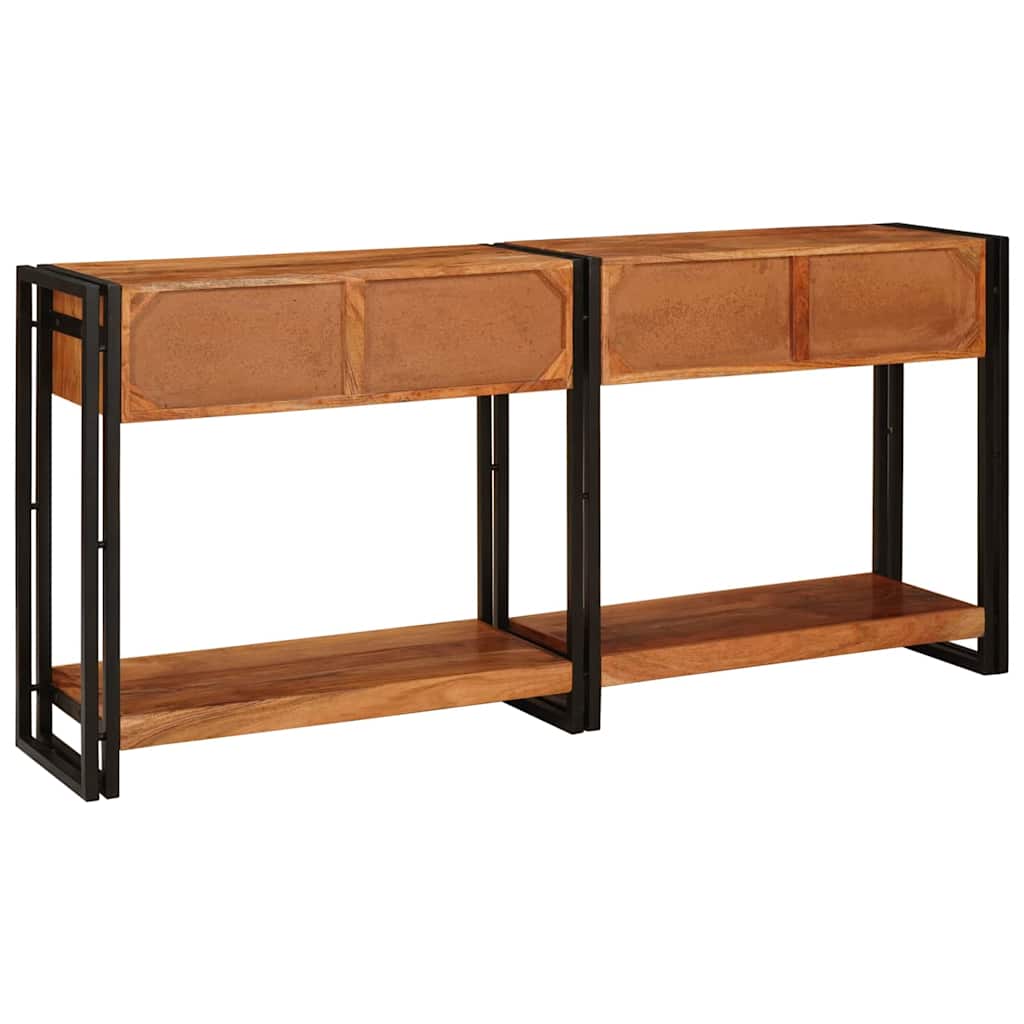 Konsolborde 2 Pcs Brun 160 X 33 X 75 Cm Solid Akacietræ - Billede 6