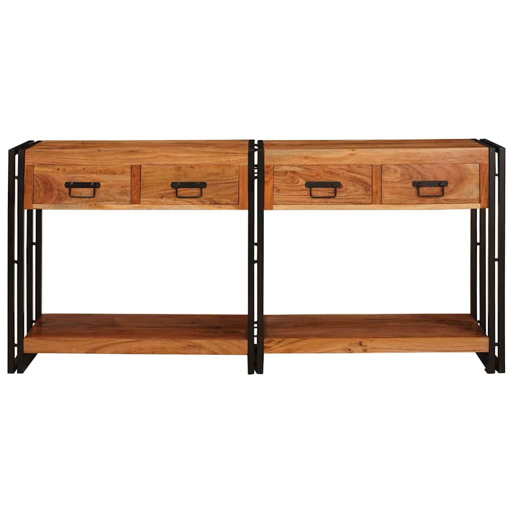 Konsolborde 2 Pcs Brun 160 X 33 X 75 Cm Solid Akacietræ - Billede 4
