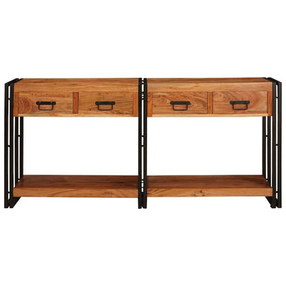 Konsolborde 2 Pcs Brun 160 X 33 X 75 Cm Solid Akacietræ - Billede 4