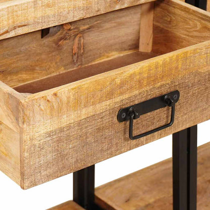 Konsolbord 2 Pcs Brun 200 X 33 X 75 Cm Massivt Ru Mangotræ - Billede 7