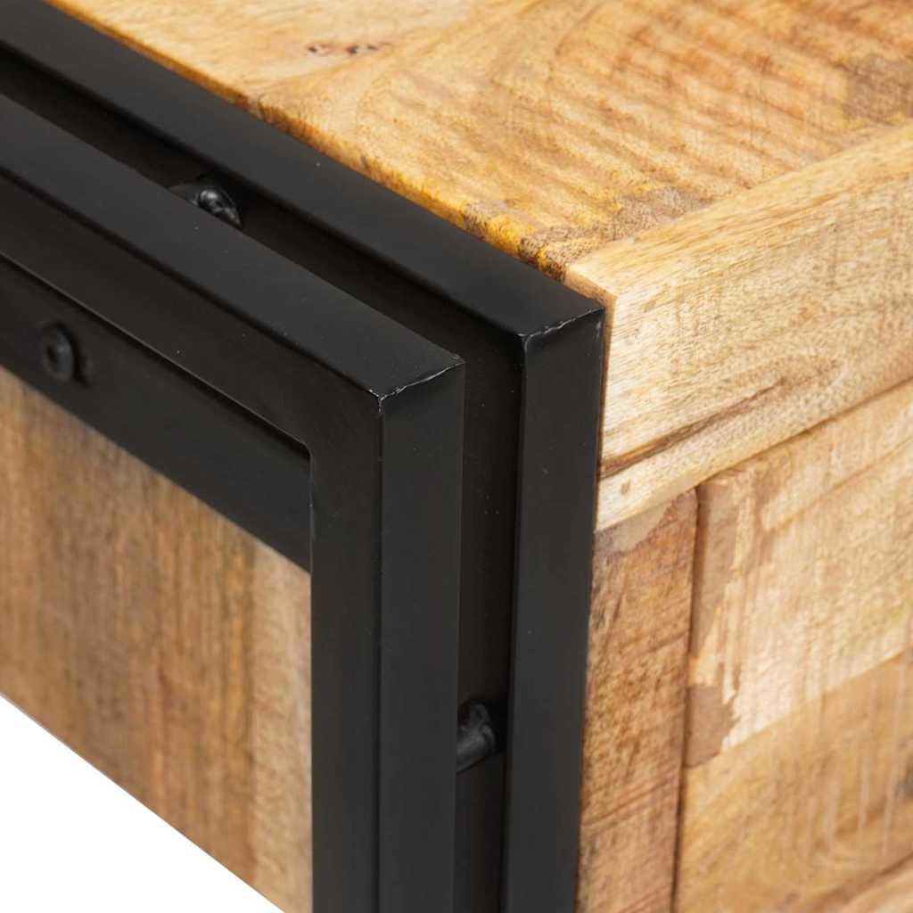 Konsolbord 2 Pcs Brun 200 X 33 X 75 Cm Massivt Ru Mangotræ - Billede 8