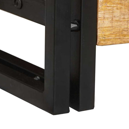 Konsolbord 2 Pcs Brun 200 X 33 X 75 Cm Massivt Ru Mangotræ - Billede 9