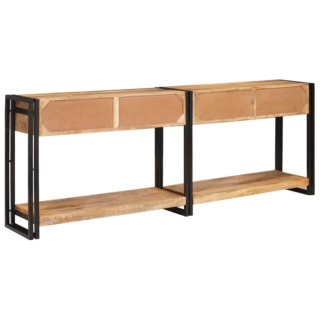 Konsolbord 2 Pcs Brun 200 X 33 X 75 Cm Massivt Ru Mangotræ - Billede 6