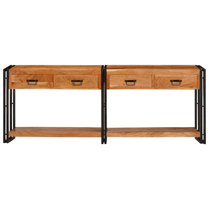 Konsolborde Andet 2 Pcs Brun 200 X 33 X 75 Cm Massivt Akacietræ - Billede 5