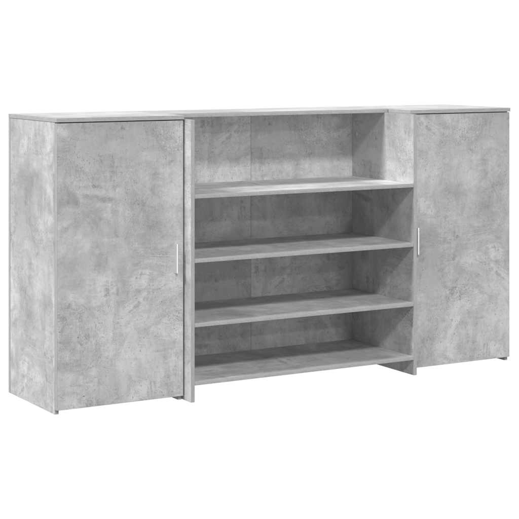 Receptionsskranke 200x50x103,5 Cm Konstrueret Træ Beton Grå - Billede 2
