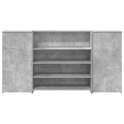 Receptionsskranke 200x50x103,5 Cm Konstrueret Træ Beton Grå - Billede 5