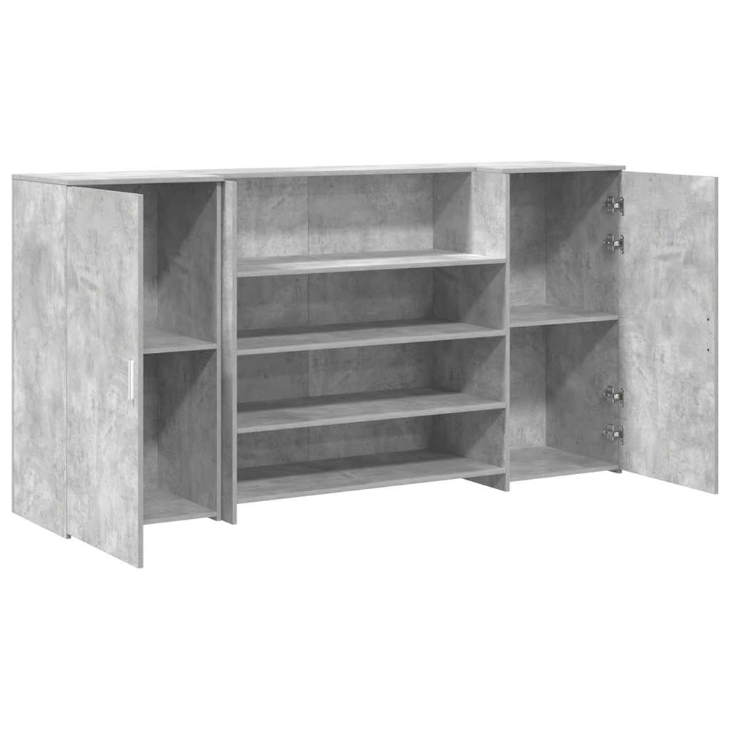 Receptionsskranke 200x50x103,5 Cm Konstrueret Træ Beton Grå - Billede 6
