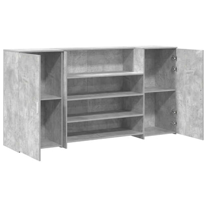 Receptionsskranke 200x50x103,5 Cm Konstrueret Træ Beton Grå - Billede 6