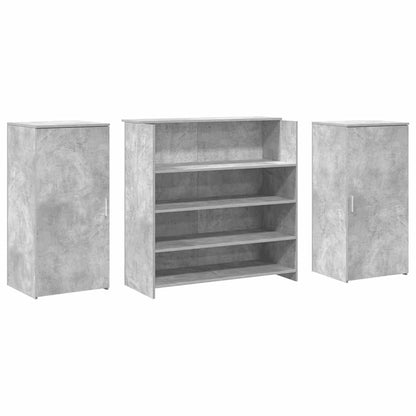 Receptionsskranke 200x50x103,5 Cm Konstrueret Træ Beton Grå - Billede 7