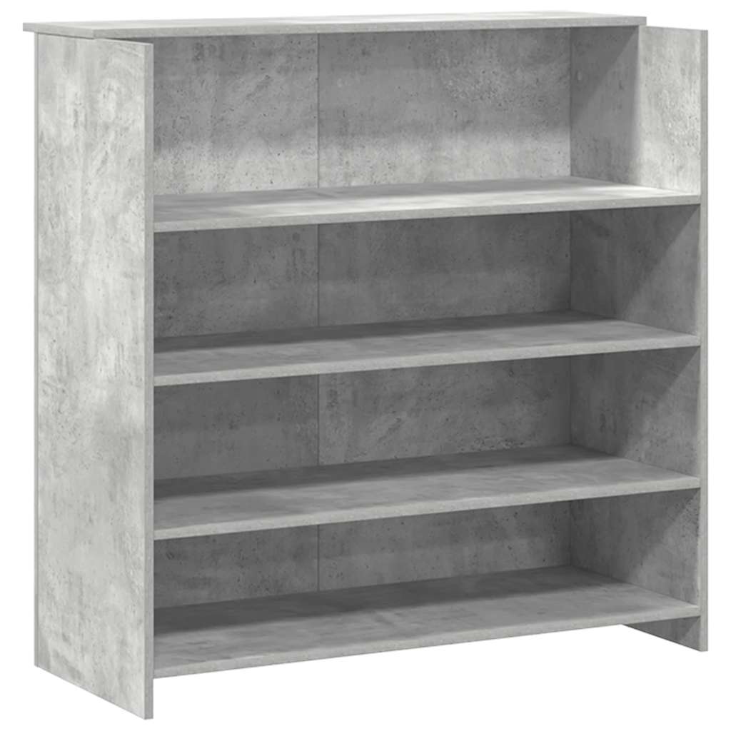 Receptionsskranke 200x50x103,5 Cm Konstrueret Træ Beton Grå - Billede 8