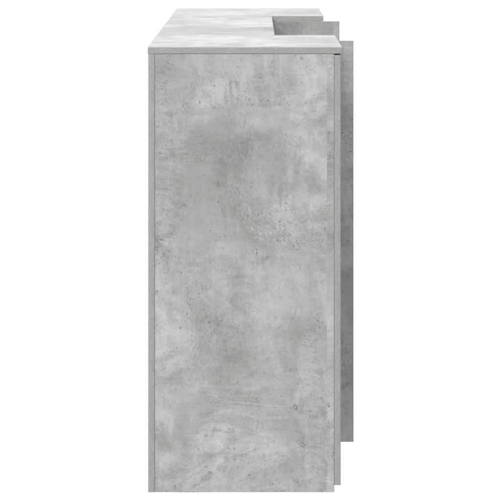 Receptionsskranke 200x50x103,5 Cm Konstrueret Træ Beton Grå - Billede 10