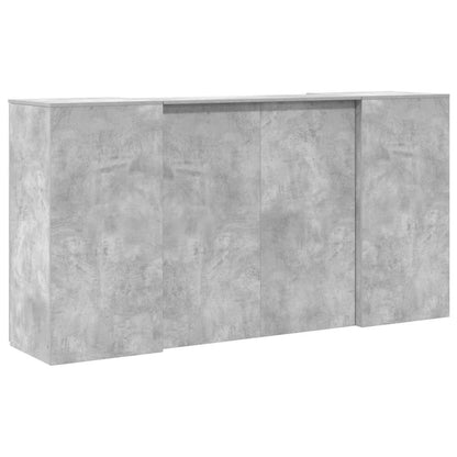 Receptionsskranke 200x50x103,5 Cm Konstrueret Træ Beton Grå - Billede 11
