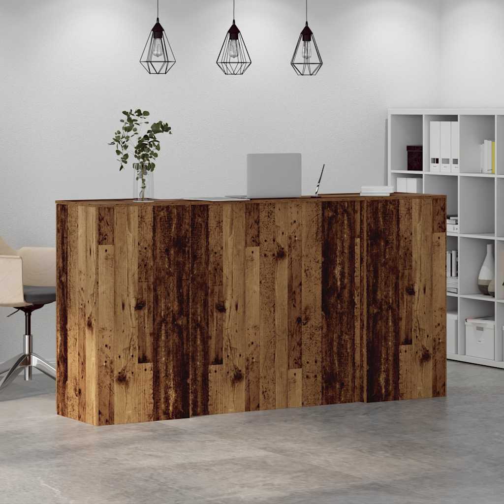 Receptionsskranke 200x50x103,5 Cm Konstrueret Træ Antikt Træ - Billede 4