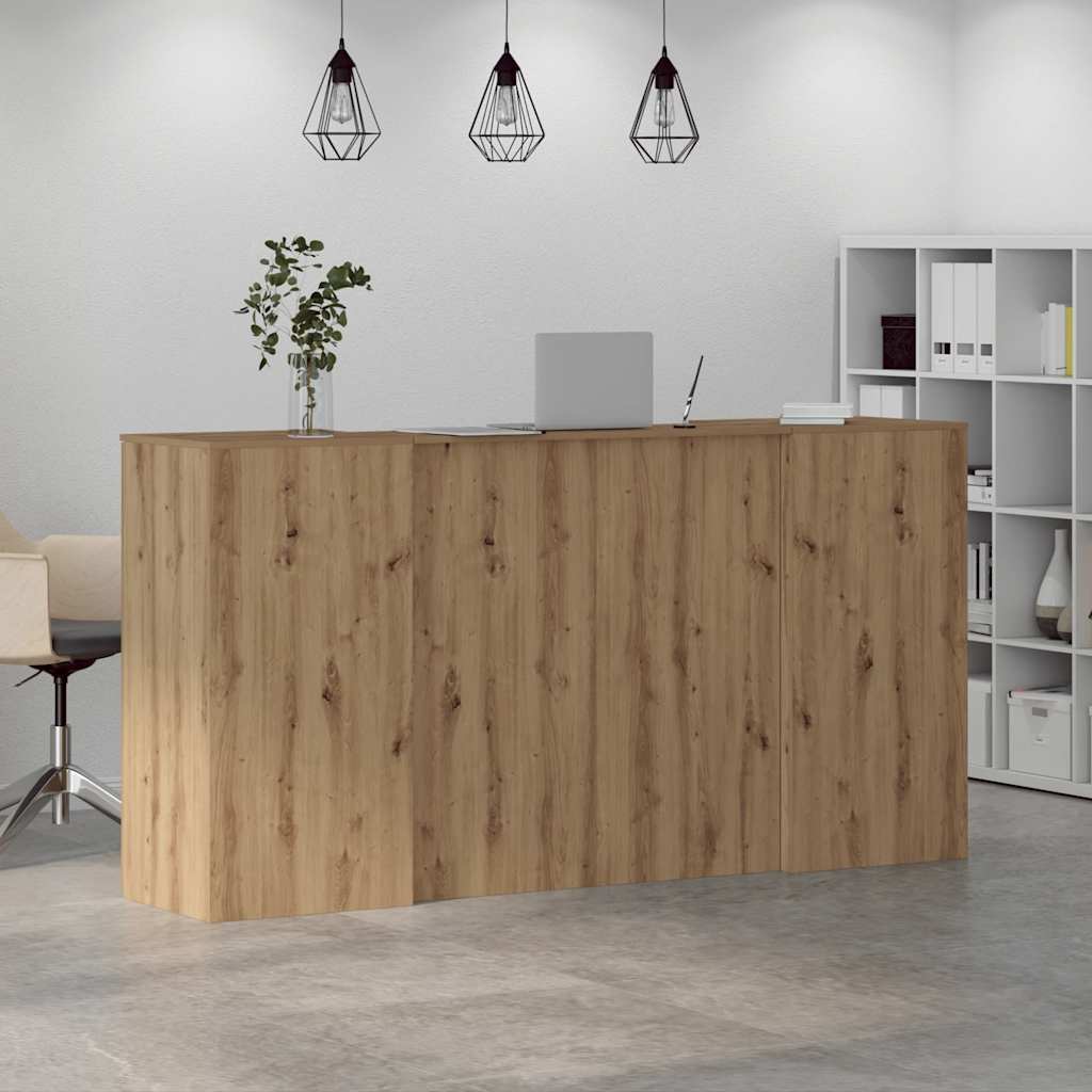 Receptionsskranke 200x50x103,5 Cm Konstrueret Træ Kunsteg - Billede 4
