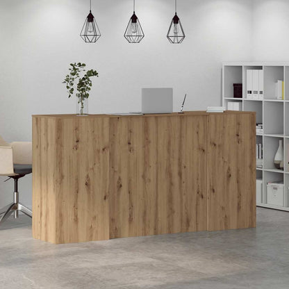 Receptionsskranke 200x50x103,5 Cm Konstrueret Træ Kunsteg - Billede 4